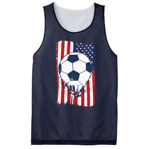 Soccer USA Flag Soccer Ball Graphic Mesh Reversible Basketball Jersey Tank