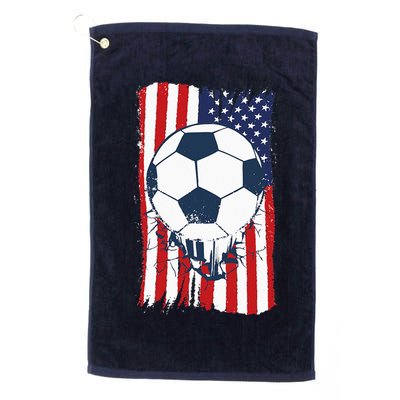 Soccer USA Flag Soccer Ball Graphic Golf Towel