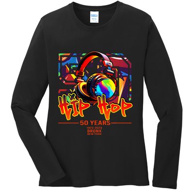 Street Urban Graffiti Art Celebrating 50 Years Of Hip Hop Ladies Long Sleeve Shirt