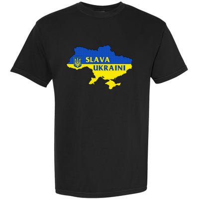 Slava Ukraini Glory To Ukraine Support Ukrainian Flag Garment-Dyed Heavyweight T-Shirt