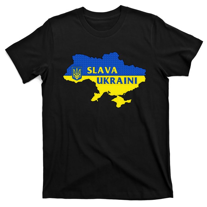 Slava Ukraini Glory To Ukraine Support Ukrainian Flag T-Shirt