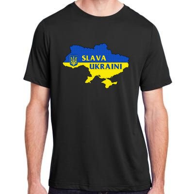 Slava Ukraini Glory To Ukraine Support Ukrainian Flag Adult ChromaSoft Performance T-Shirt