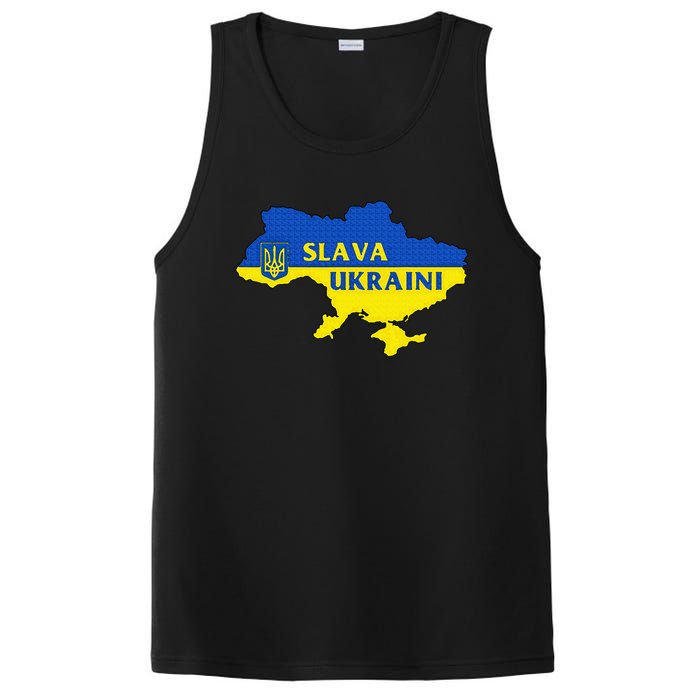 Slava Ukraini Glory To Ukraine Support Ukrainian Flag PosiCharge Competitor Tank