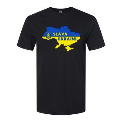 Slava Ukraini Glory To Ukraine Support Ukrainian Flag Softstyle CVC T-Shirt