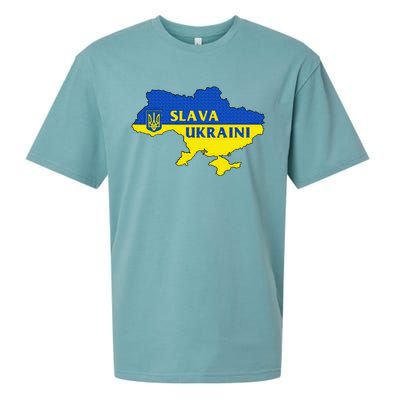 Slava Ukraini Glory To Ukraine Support Ukrainian Flag Sueded Cloud Jersey T-Shirt