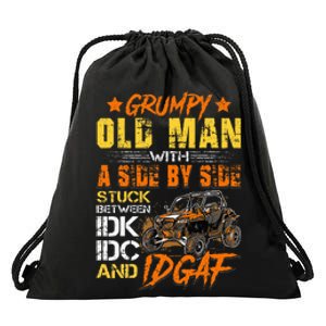 Sxs Utv Grumpy Old Man With Side By Side Drawstring Bag