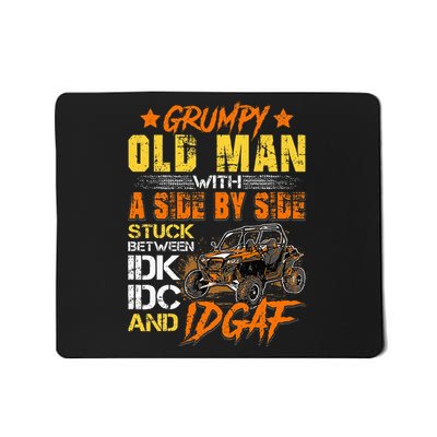 Sxs Utv Grumpy Old Man With Side By Side Mousepad