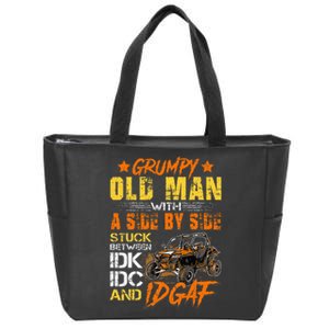 Sxs Utv Grumpy Old Man With Side By Side Zip Tote Bag