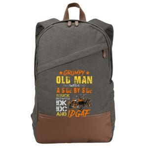 Sxs Utv Grumpy Old Man With Side By Side Cotton Canvas Backpack