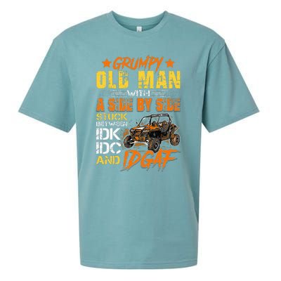 Sxs Utv Grumpy Old Man With Side By Side Sueded Cloud Jersey T-Shirt