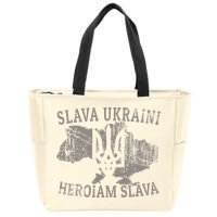 Slava Ukraini Glory To Ukraine Ukrainian Tryzub Zelensky Zip Tote Bag