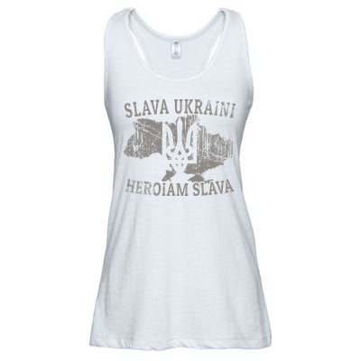 Slava Ukraini Glory To Ukraine Ukrainian Tryzub Zelensky Ladies Essential Flowy Tank