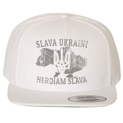 Slava Ukraini Glory To Ukraine Ukrainian Tryzub Zelensky Wool Snapback Cap