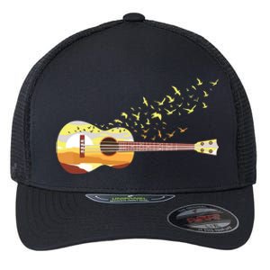 Scenic Uke Guitar Ukulele Lover Guitar Ukulelist Flexfit Unipanel Trucker Cap