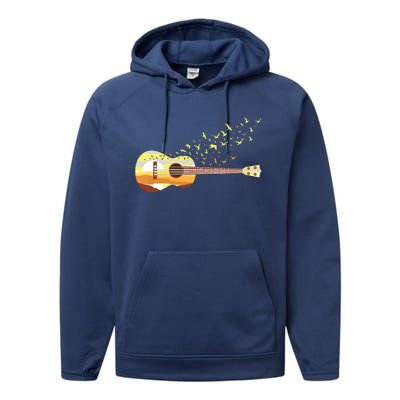 Scenic Uke Guitar Ukulele Lover Guitar Ukulelist Performance Fleece Hoodie