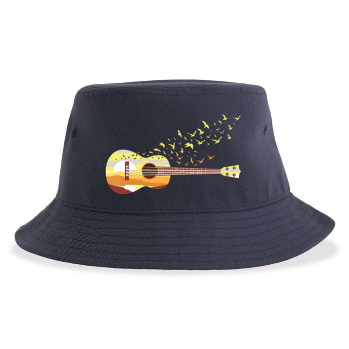 Scenic Uke Guitar Ukulele Lover Guitar Ukulelist Sustainable Bucket Hat