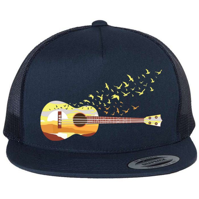 Scenic Uke Guitar Ukulele Lover Guitar Ukulelist Flat Bill Trucker Hat