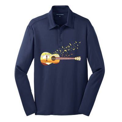 Scenic Uke Guitar Ukulele Lover Guitar Ukulelist Silk Touch Performance Long Sleeve Polo