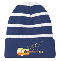 Scenic Uke Guitar Ukulele Lover Guitar Ukulelist Striped Beanie with Solid Band