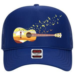 Scenic Uke Guitar Ukulele Lover Guitar Ukulelist High Crown Mesh Back Trucker Hat