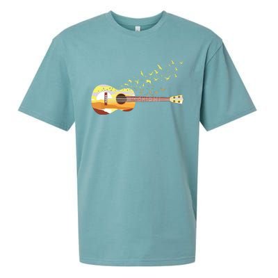 Scenic Uke Guitar Ukulele Lover Guitar Ukulelist Sueded Cloud Jersey T-Shirt