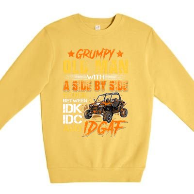 Sxs Utv Grumpy Old Man With Side By Side Premium Crewneck Sweatshirt