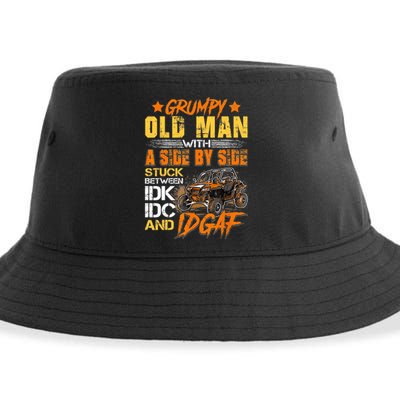 Sxs Utv Grumpy Old Man With Side By Side Sustainable Bucket Hat