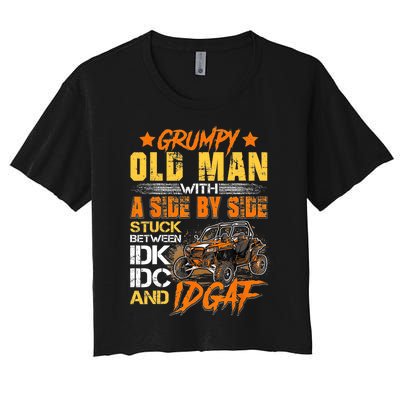 Sxs Utv Grumpy Old Man With Side By Side Women's Crop Top Tee