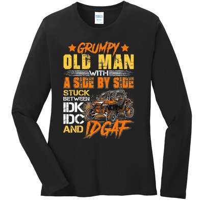 Sxs Utv Grumpy Old Man With Side By Side Ladies Long Sleeve Shirt