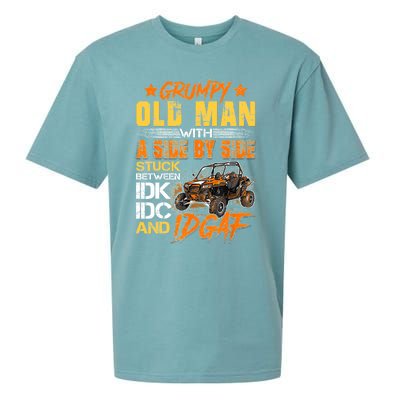 Sxs Utv Grumpy Old Man With Side By Side Sueded Cloud Jersey T-Shirt