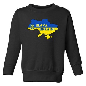 Slava Ukraini Glory To Ukraine Support Ukrainian Flag Toddler Sweatshirt