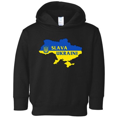 Slava Ukraini Glory To Ukraine Support Ukrainian Flag Toddler Hoodie