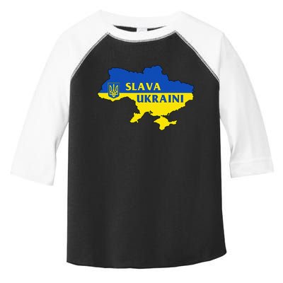 Slava Ukraini Glory To Ukraine Support Ukrainian Flag Toddler Fine Jersey T-Shirt