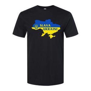 Slava Ukraini Glory To Ukraine Support Ukrainian Flag Softstyle® CVC T-Shirt