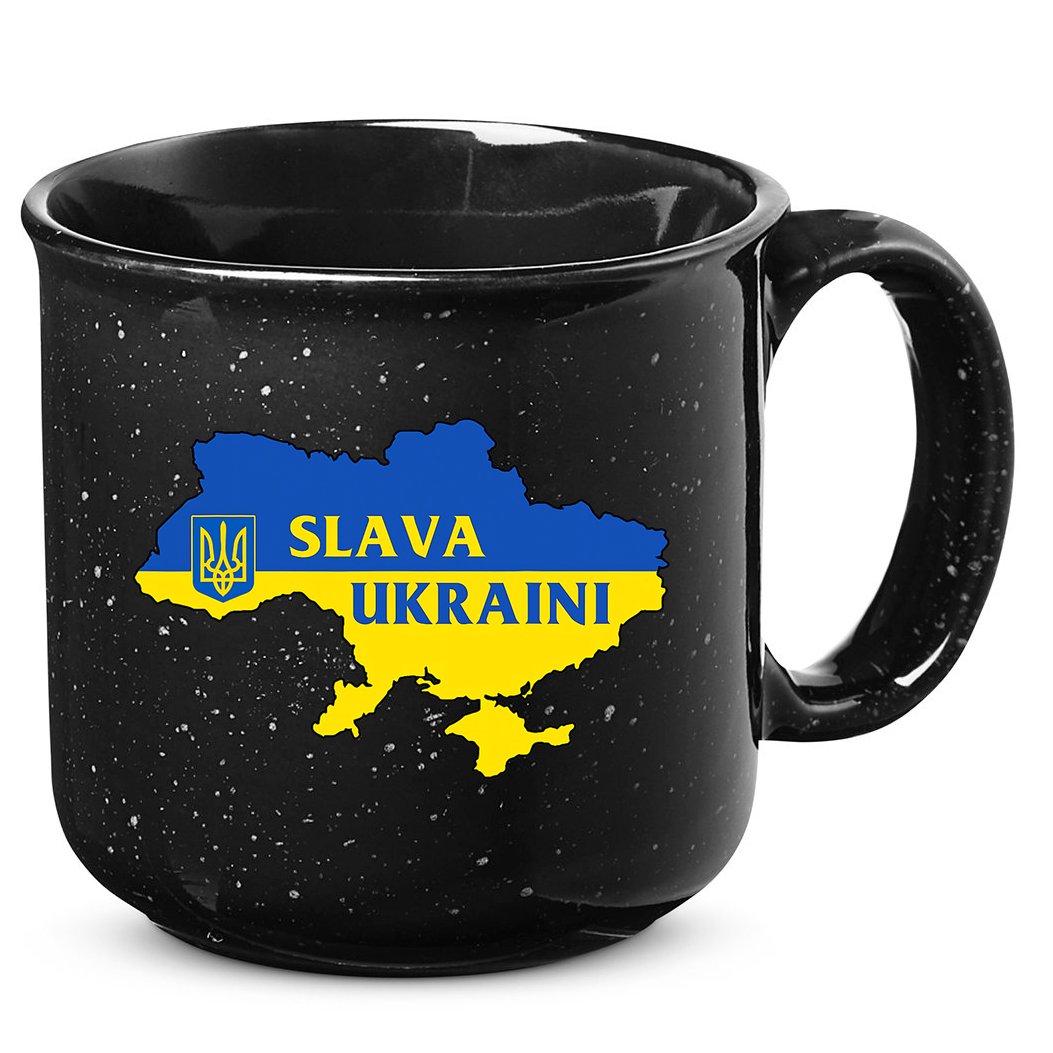 Slava Ukraini Glory To Ukraine Shirt Support Ukrainian Flag 15oz Campfire Ceramic Mug