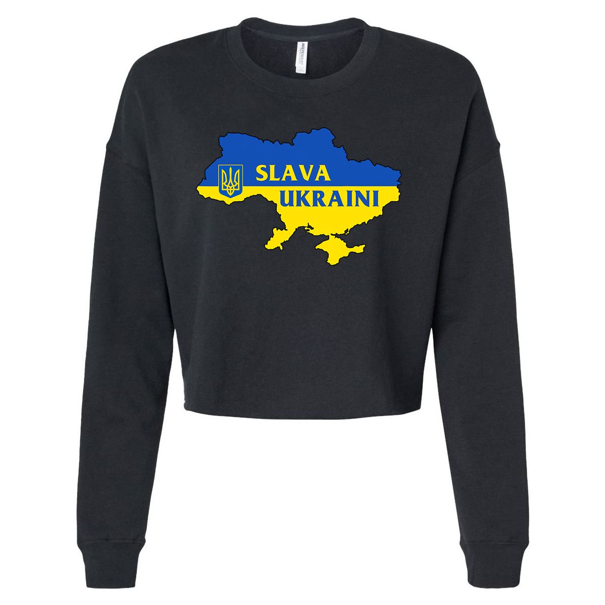 Slava Ukraini Glory To Ukraine Shirt Support Ukrainian Flag Cropped Pullover Crew
