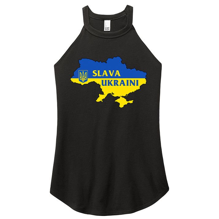 Slava Ukraini Glory To Ukraine Shirt Support Ukrainian Flag Women's Perfect Tri Rocker Tank