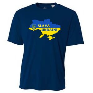 Slava Ukraini Glory To Ukraine Shirt Support Ukrainian Flag Cooling Performance Crew T-Shirt