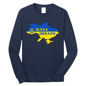 Slava Ukraini Glory To Ukraine Shirt Support Ukrainian Flag Long Sleeve Shirt