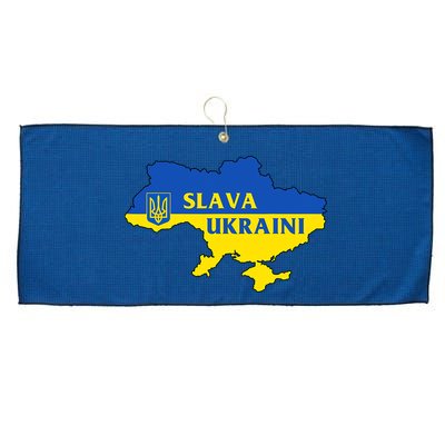 Slava Ukraini Glory To Ukraine Shirt Support Ukrainian Flag Large Microfiber Waffle Golf Towel