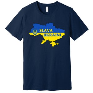 Slava Ukraini Glory To Ukraine Shirt Support Ukrainian Flag Premium T-Shirt