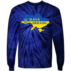 Slava Ukraini Glory To Ukraine Shirt Support Ukrainian Flag Tie-Dye Long Sleeve Shirt