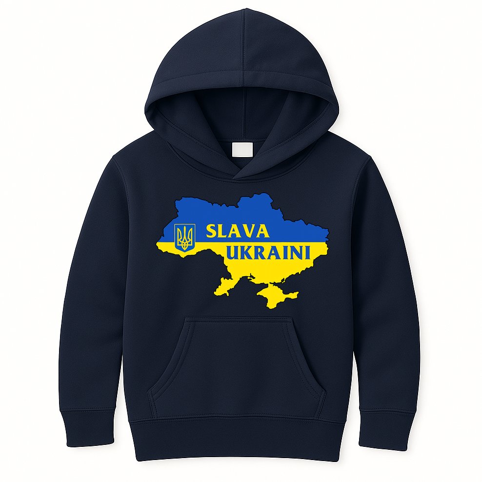Slava Ukraini Glory To Ukraine Shirt Support Ukrainian Flag Kids Hoodie