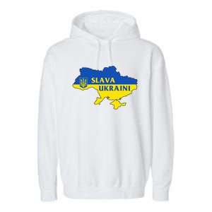 Slava Ukraini Glory To Ukraine Shirt Support Ukrainian Flag Garment-Dyed Fleece Hoodie