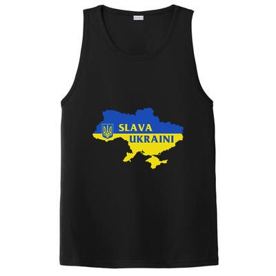 Slava Ukraini Glory To Ukraine Support Ukrainian Flag PosiCharge Competitor Tank