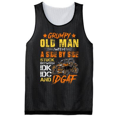 Sxs Utv Grumpy Old Man With Side By Side Mesh Reversible Basketball Jersey Tank