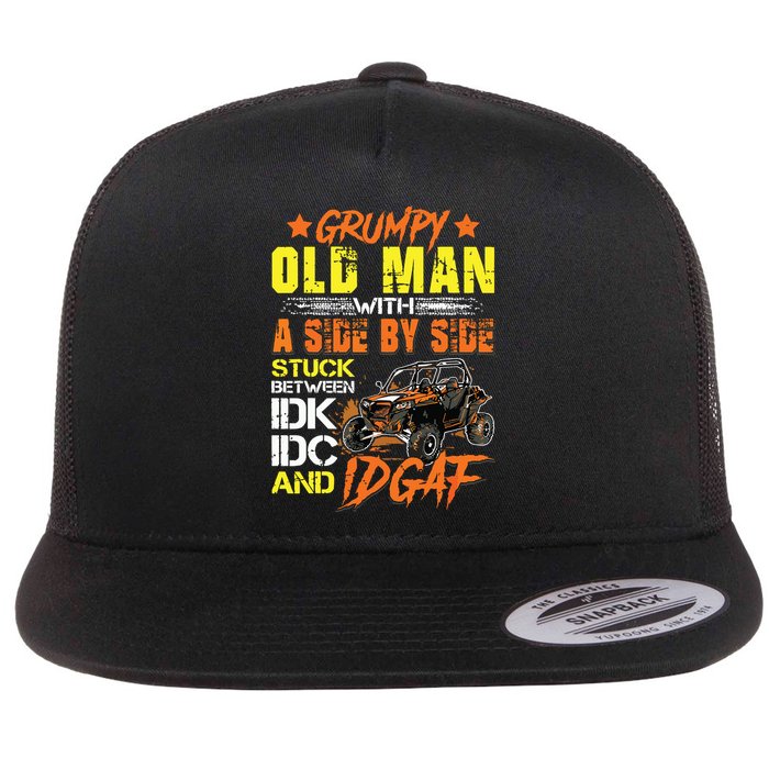 Sxs Utv Grumpy Old Man With Side By Side Flat Bill Trucker Hat