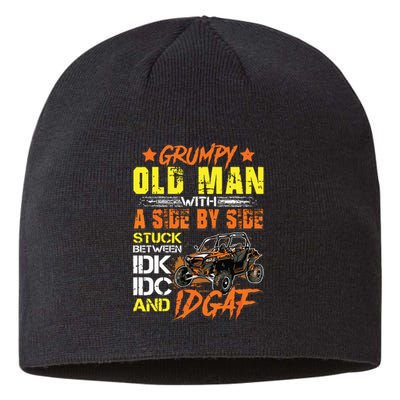 Sxs Utv Grumpy Old Man With Side By Side Sustainable Beanie