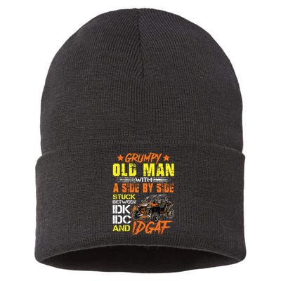 Sxs Utv Grumpy Old Man With Side By Side Sustainable Knit Beanie