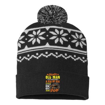 Sxs Utv Grumpy Old Man With Side By Side USA-Made Snowflake Beanie